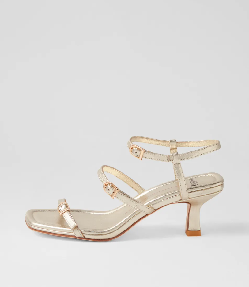 Parallel Culture Shoes and Fashion Online HEELS MOLLINI MASTAH BUCKLE HEEL PALE GOLD