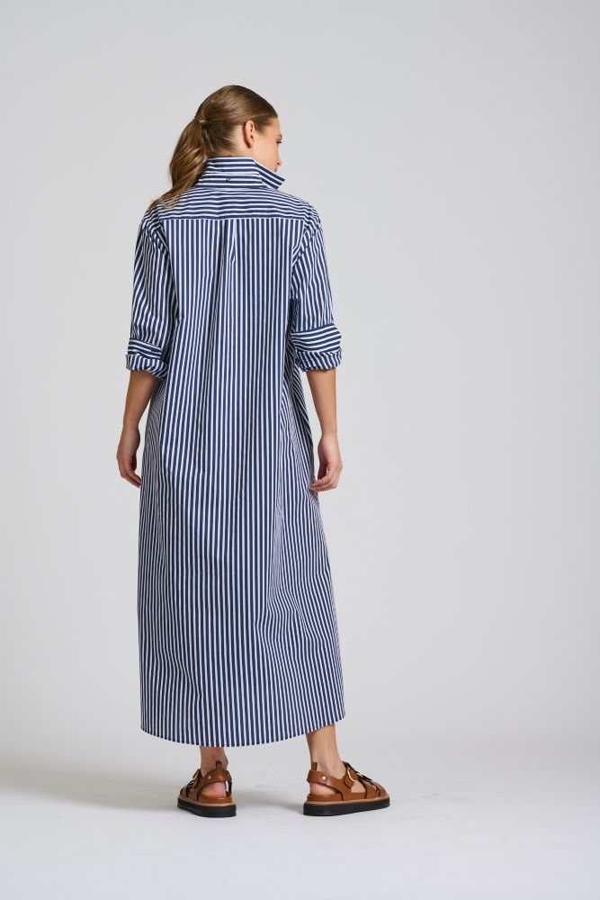 Parallel Culture Shoes and Fashion Online DRESSES SHIRTY LUNA SHIRT DRESS - NAVY THICK STRIPE
