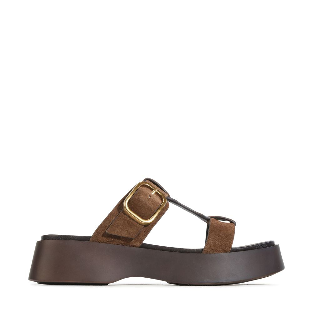 Parallel Culture Shoes and Fashion Online SLIDES EOS BARIA SLIDE PECAN SUEDE