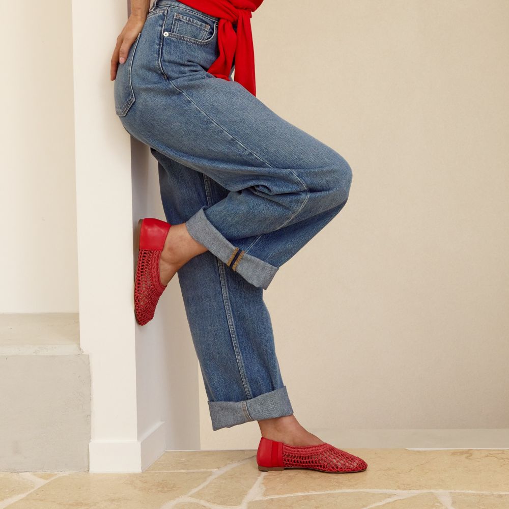 Parallel Culture Shoes and Fashion Online FLATS EOS DELUME WOVEN FLAT RED