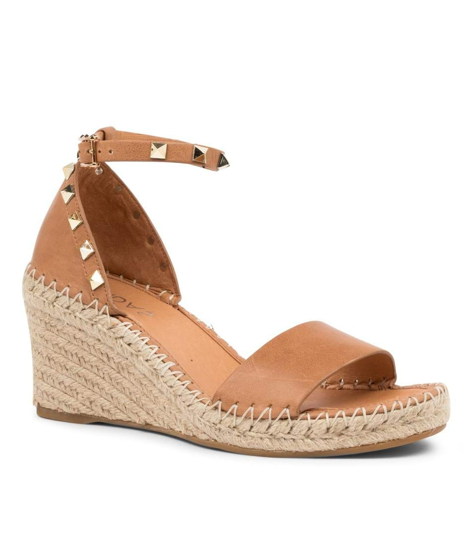 Parallel Culture Shoes and Fashion Online WEDGES TOP END GIGI STUDDED WEDGE TAN