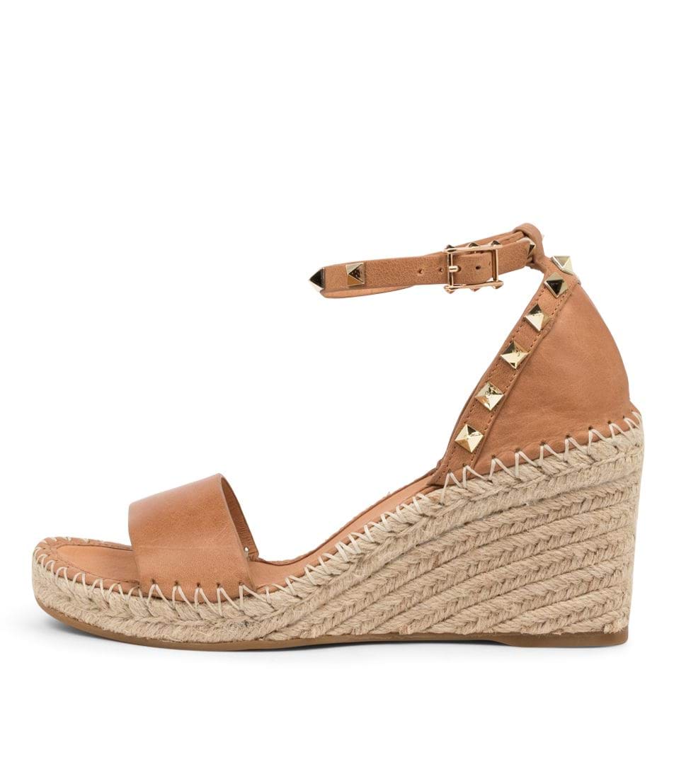 Parallel Culture Shoes and Fashion Online WEDGES TOP END GIGI STUDDED WEDGE TAN