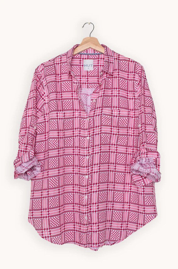Parallel Culture Shoes and Fashion Online SHIRTS HUT BOYFRIEND LINEN SHIRT - PINK TWEED