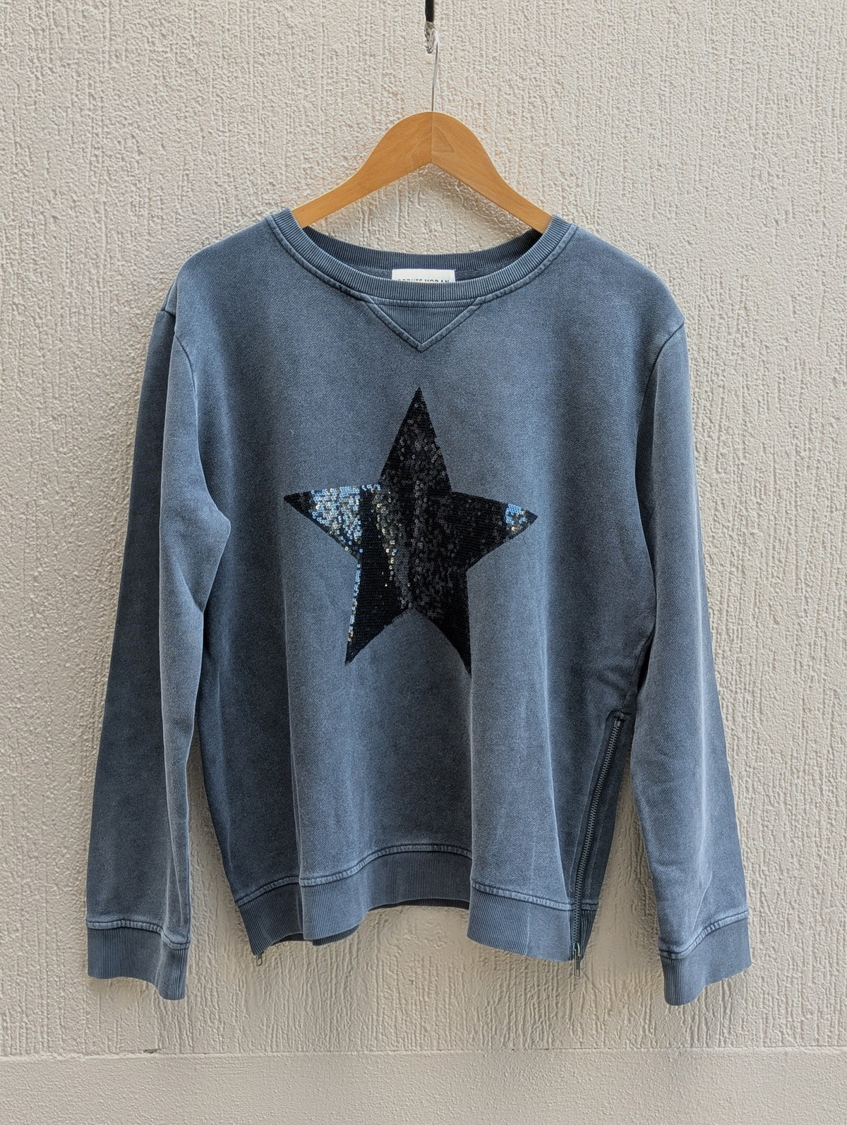 Parallel Culture Shoes and Fashion Online SWEAT SOPHIE MORAN SEQUIN STAR SWEATSHIRT CHARCOAL