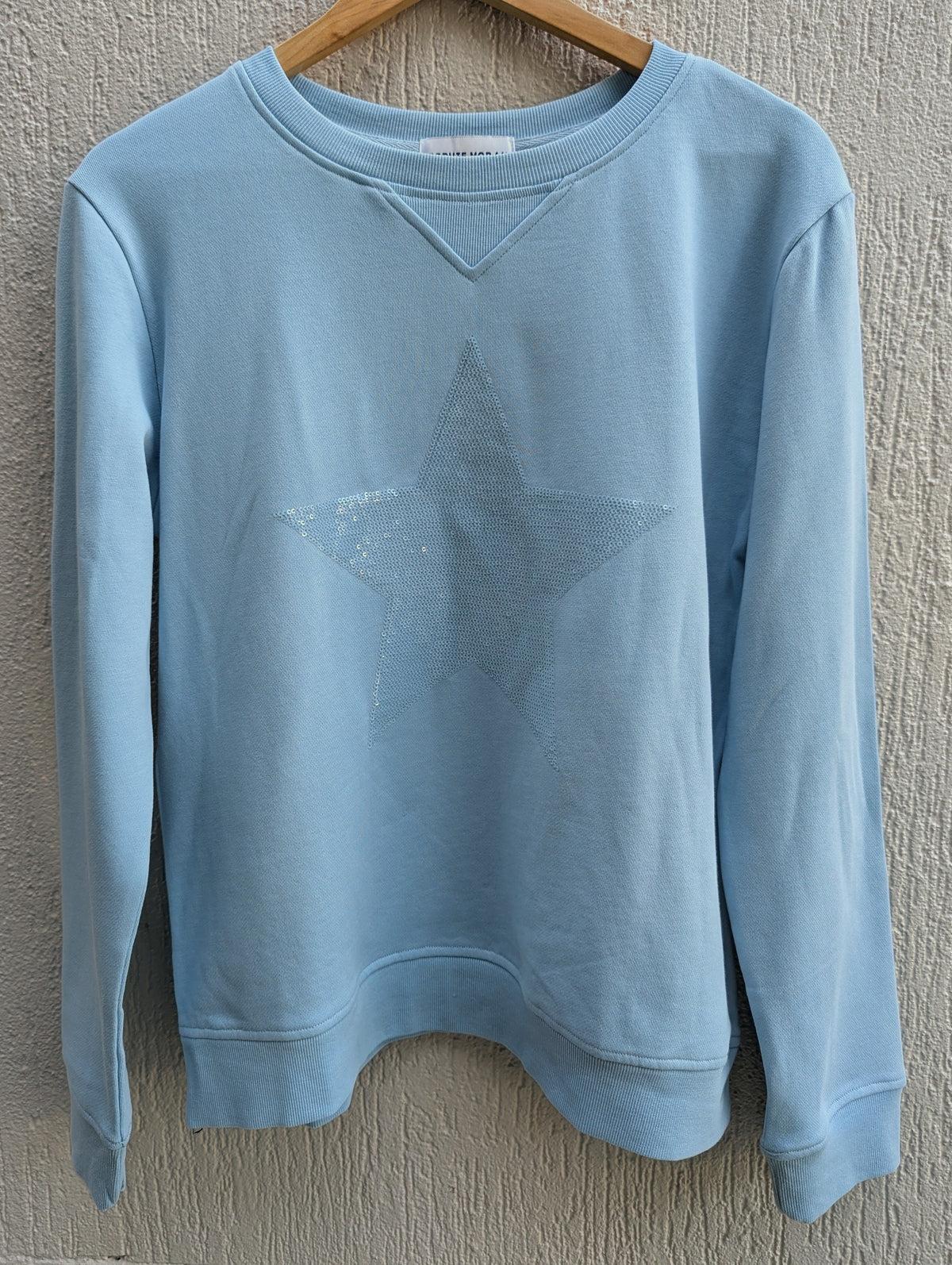 Parallel Culture Shoes and Fashion Online SWEAT SOPHIE MORAN SEQUIN STAR SWEATSHIRT BABY BLUE