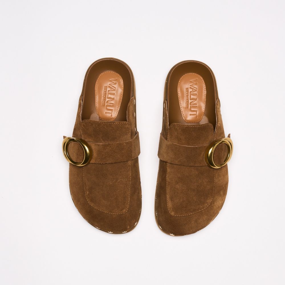 Parallel Culture Shoes and Fashion Online SLIDES WALNUT PASCAL MULE