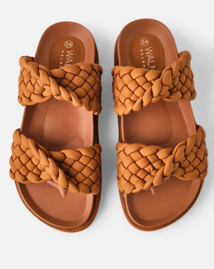 Parallel Culture Shoes and Fashion Online SLIDES WALNUT MIM WOVEN SLIDE