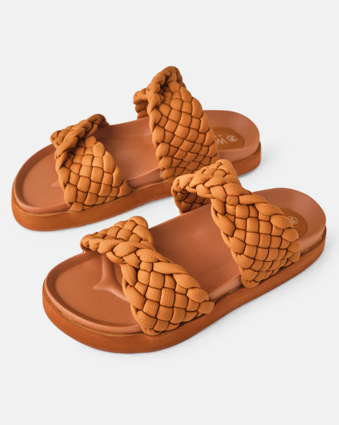 Parallel Culture Shoes and Fashion Online SLIDES WALNUT MIM WOVEN SLIDE