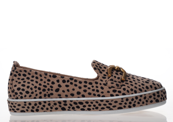 Parallel Culture Shoes and Fashion Online FLATS LAGUNA QUAYS NATYIA SLIP ON BEIGE CHEETAH