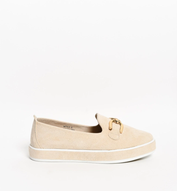 Parallel Culture Shoes and Fashion Online FLATS LAGUNA QUAYS NATYIA SLIP ON LT BEIGE SUEDE