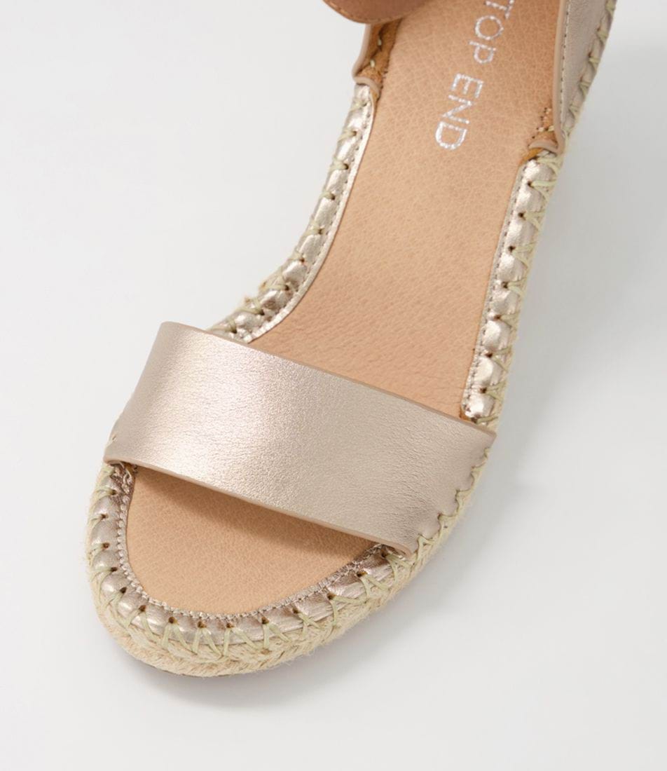 Parallel Culture Shoes and Fashion Online WEDGES TOP END GIGI STUDDED WEDGE CHAMPAGNE