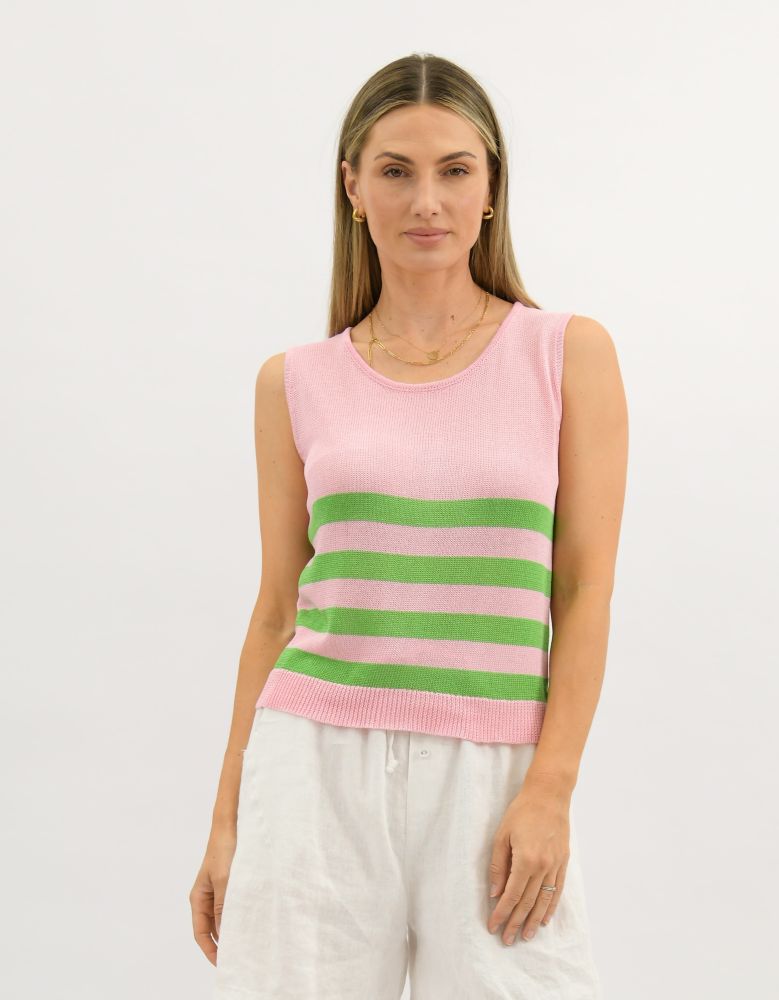 Parallel Culture Shoes and Fashion Online TOPS WORTHIER SAILOR STRIPED TANK PINK GREEN