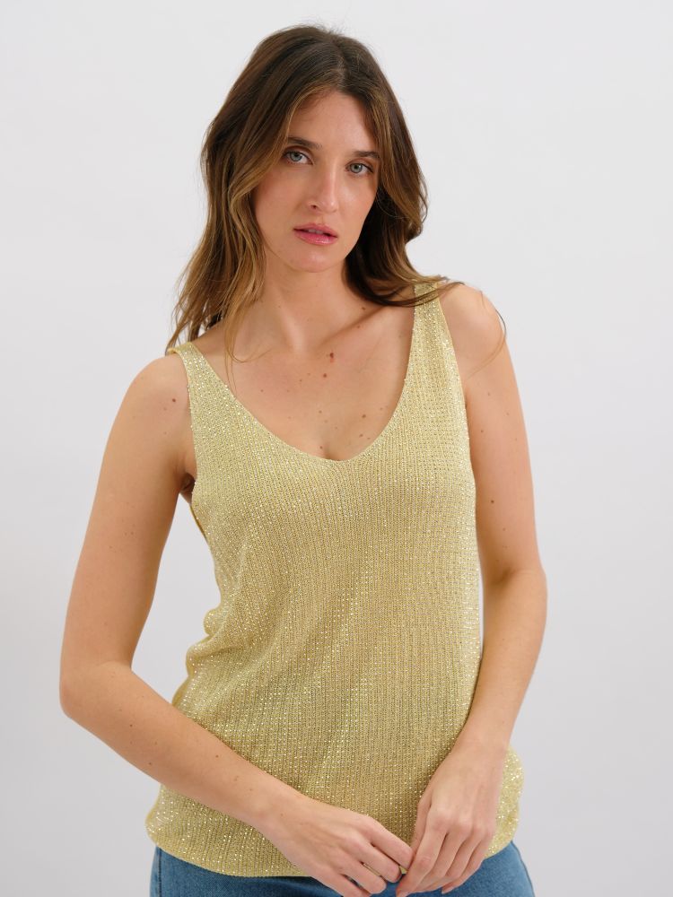 Parallel Culture Shoes and Fashion Online TOPS WORTHIER MOONLIIT LUREX TOP LEMON