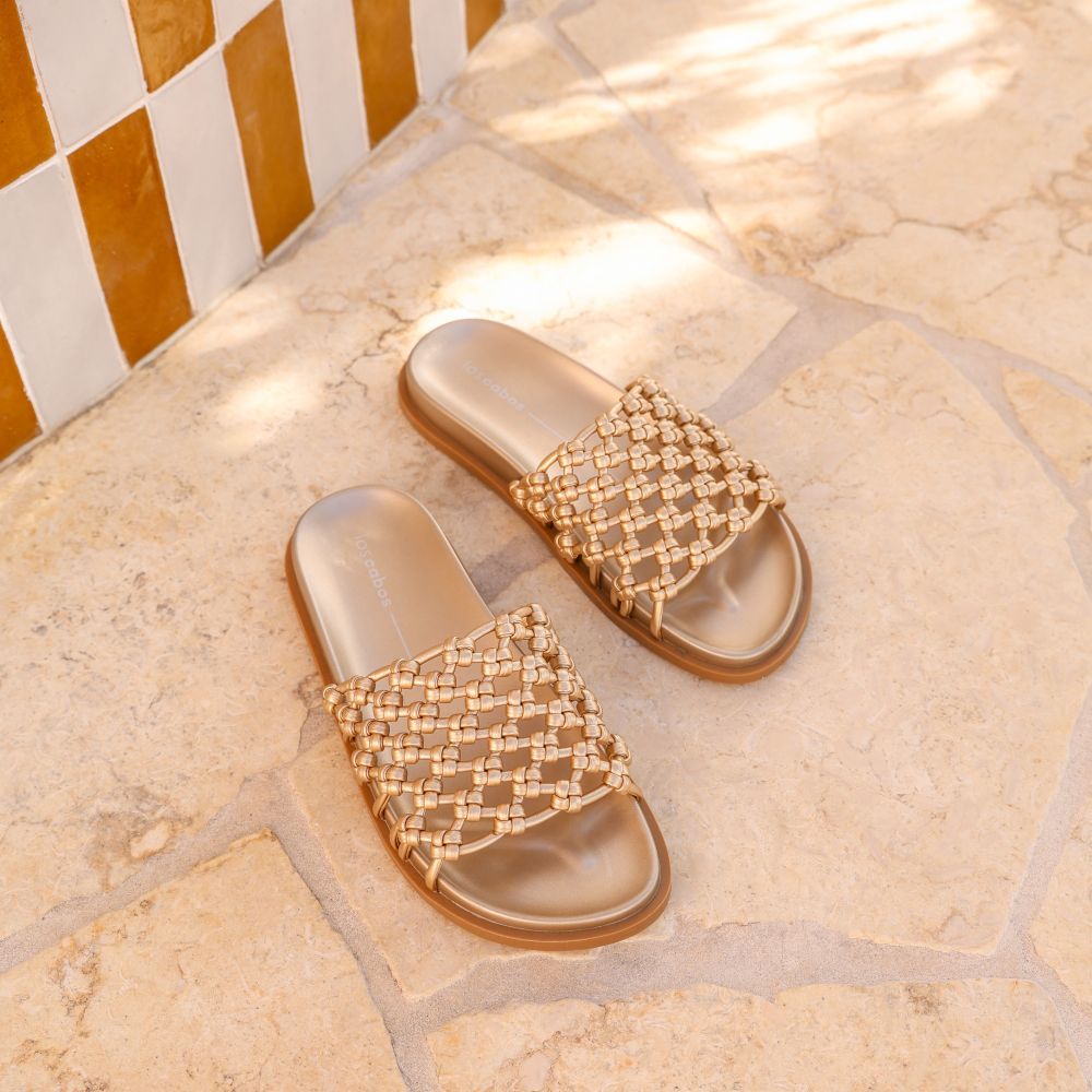 Parallel Culture Shoes and Fashion Online SLIDES LOS CABOS ZARA SLIDE SOFT GOLD