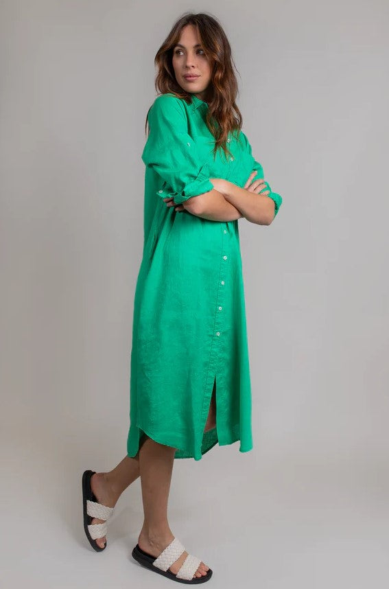 Parallel Culture Shoes and Fashion Online SHIRTS HUT BOYFRIEND SHIRT DRESS - KELLY GREEN