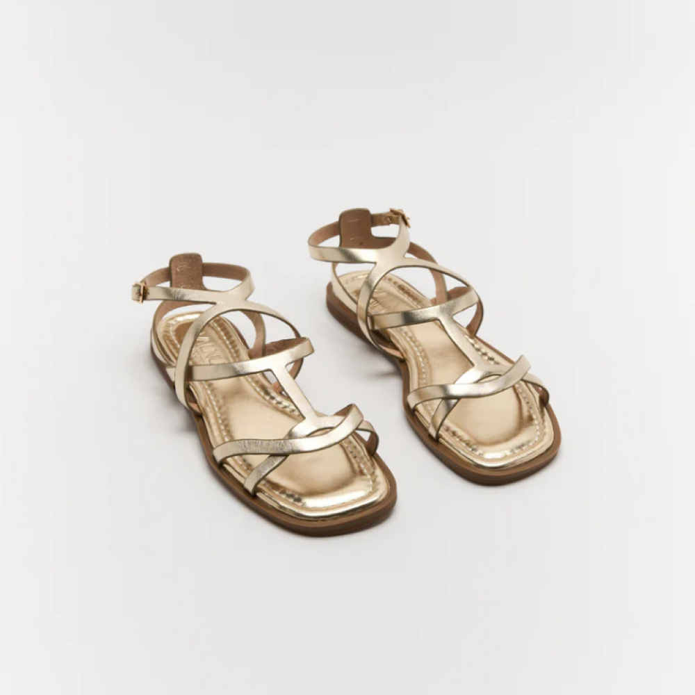 Parallel Culture Shoes and Fashion Online SANDALS WALNUT EDIE LEATHER SANDAL SOFT GOLD