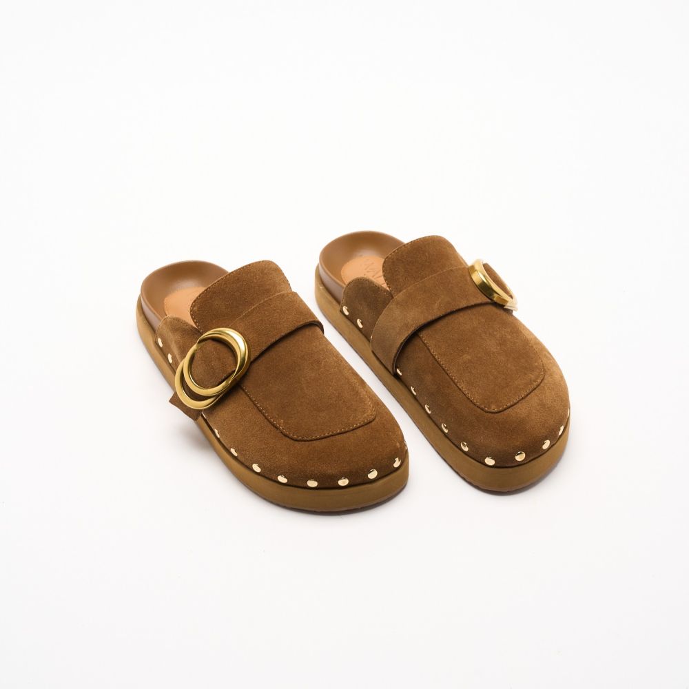 Parallel Culture Shoes and Fashion Online SLIDES WALNUT PASCAL MULE