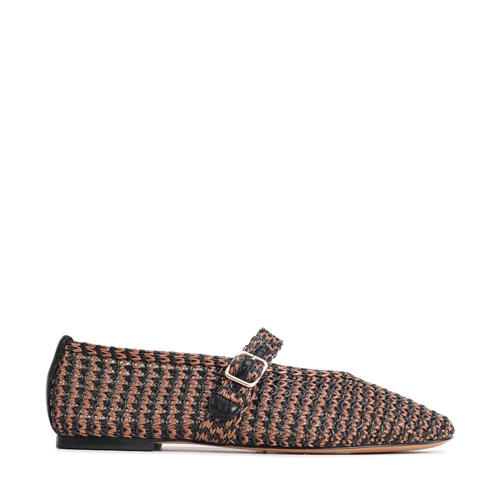 Parallel Culture Shoes and Fashion Online FLATS EOS SANTALUM RAFFIA CHOCOLATE