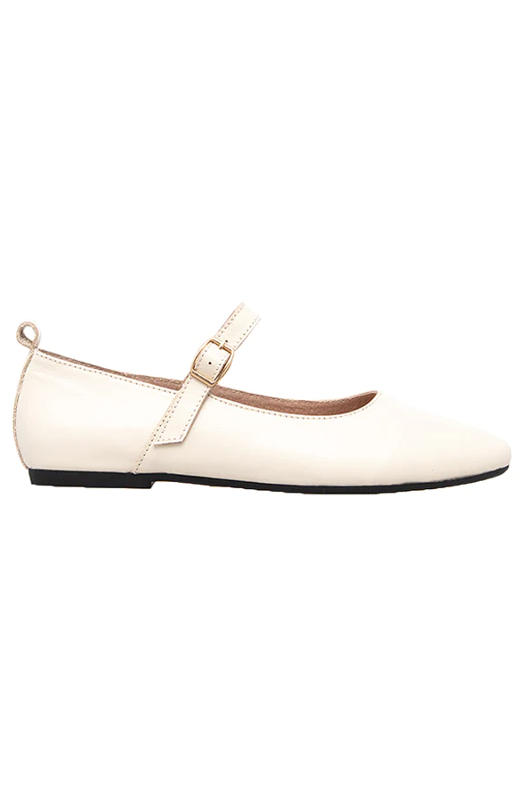 Parallel Culture Shoes and Fashion Online FLATS ALFIE &amp; EVIE FLIRT MARY-JANE CREAM