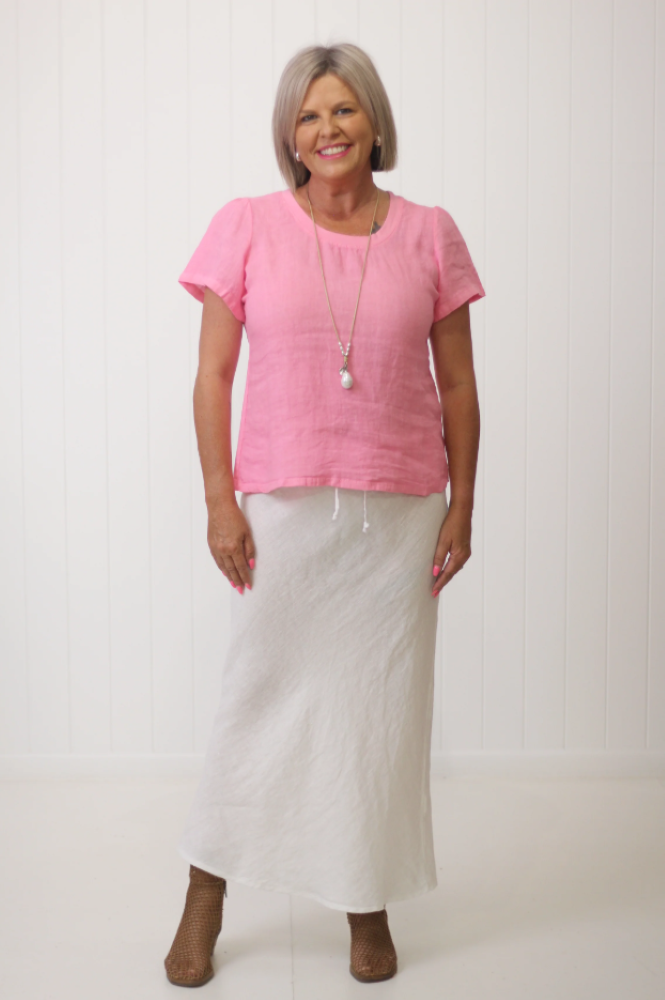 Parallel Culture Shoes and Fashion Online SKIRTS COSTA VITA PUROLINO ANNA MAXI SKIRT WHITE