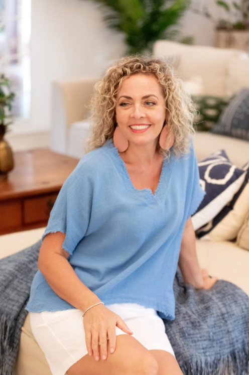 Parallel Culture Shoes and Fashion Online TOPS COSTA VITA PUROLINO REBECCA WEAVE TOP MID BLUE