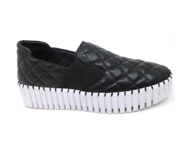 Parallel Culture Shoes and Fashion Online SNEAKERS DJANGO &amp; JULIETTE BATLEY QUILTED SLIP ON SNEAKER BLACK WHITE