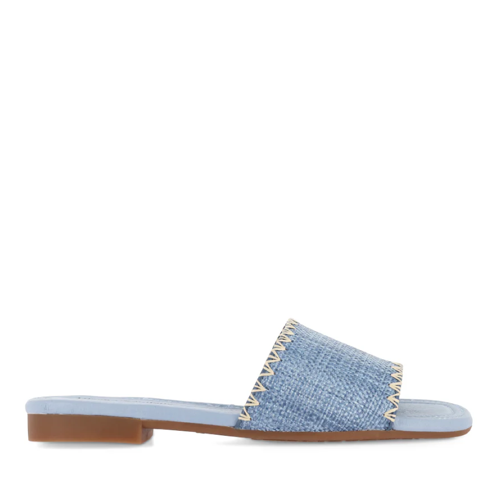 Parallel Culture Shoes and Fashion Online SLIDES DJANGO & JULIETTE GAMPING RAFFIA SLIDE DENIM