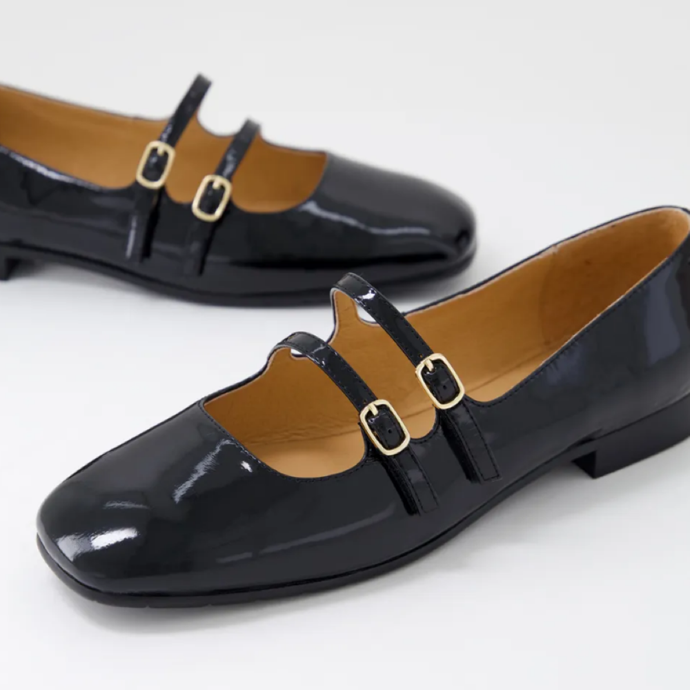 Parallel Culture Shoes and Fashion Online FLATS DJANGO &amp; JULIETTE PAYZEE MARY-JANE BLACK PATENT