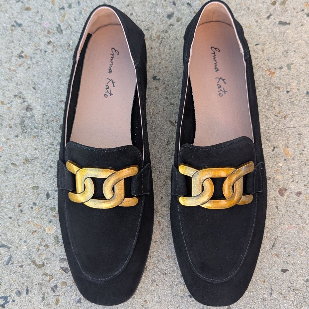 Parallel Culture Shoes and Fashion Online LOAFER EMMA KATE NICOLE LOAFER BLACK SUEDE