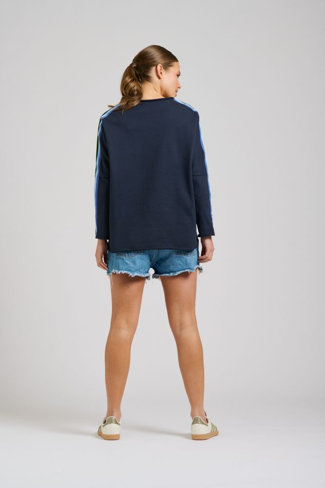 Parallel Culture Shoes and Fashion Online SWEAT EST 1971 RAW TAPE TRIM SWEATSHIRT