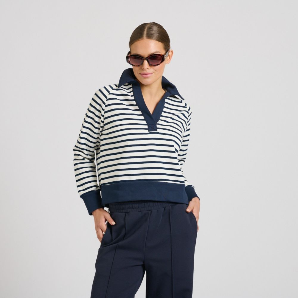 Parallel Culture Shoes and Fashion Online SWEAT EST 1971 RUGBY CROPPED SWEATSHIRT FRENCH NAVY