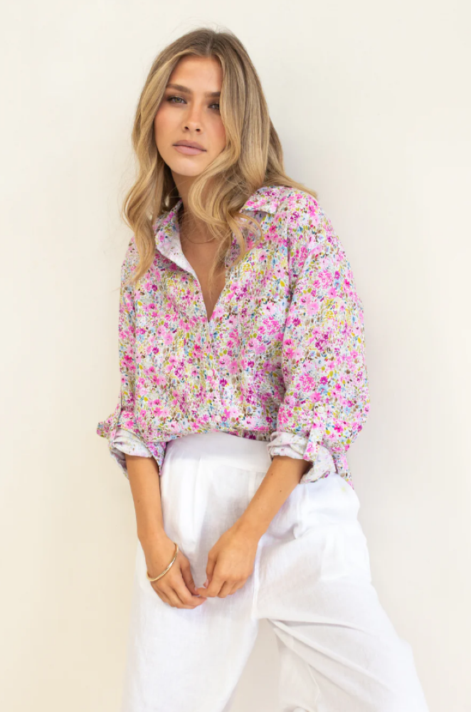 Parallel Culture Shoes and Fashion Online SHIRTS HUT BOYFRIEND LINEN SHIRT - AFTERNOON TEA