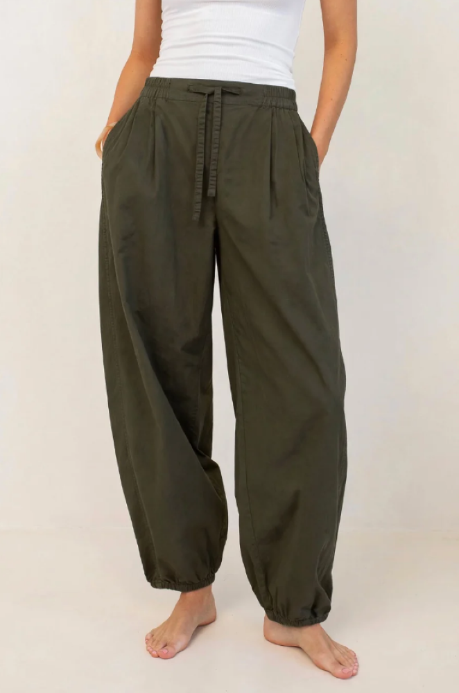 Parallel Culture Shoes and Fashion Online PANTS HUT COTTON BARREL LEG PANT OLIVE