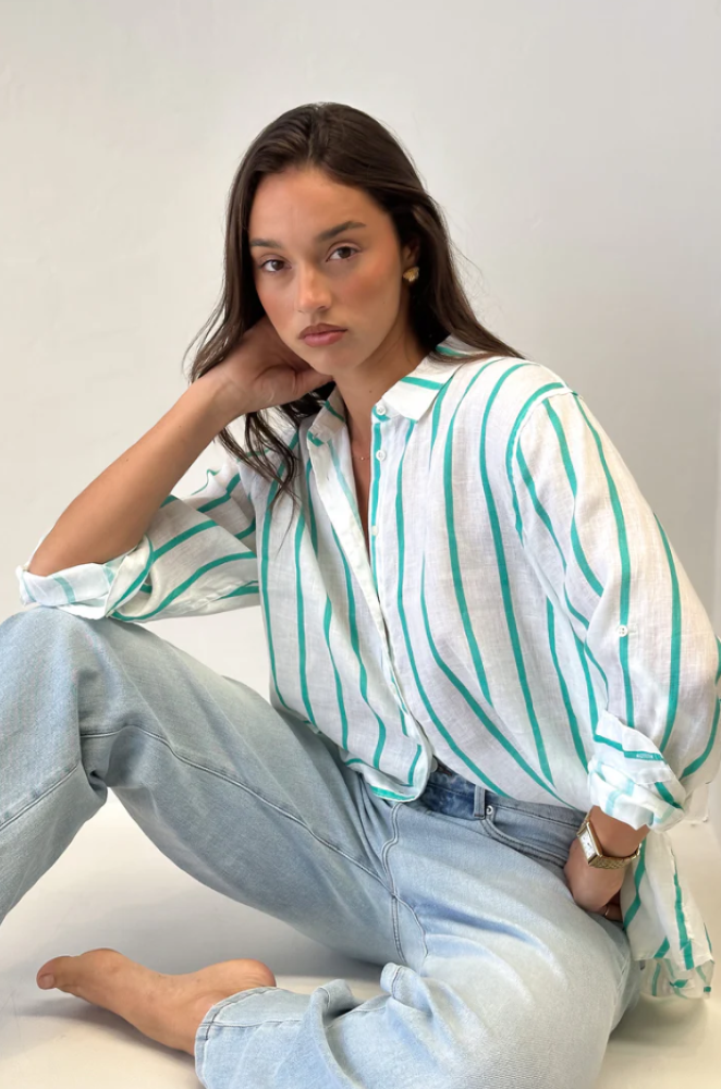 Parallel Culture Shoes and Fashion Online SHIRTS HUT BOYFRIEND LINEN SHIRT - BERMUDA STRIPE BERMUDA