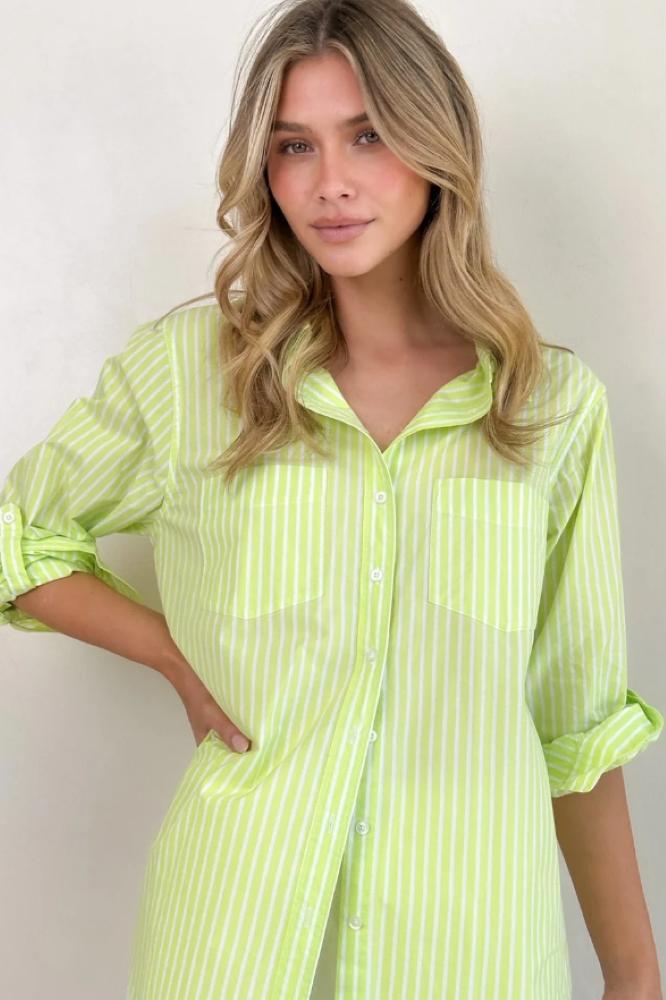 Parallel Culture Shoes and Fashion Online SHIRTS HUT BOYFRIEND COTTON SHIRT - HAVE A NICE DAY