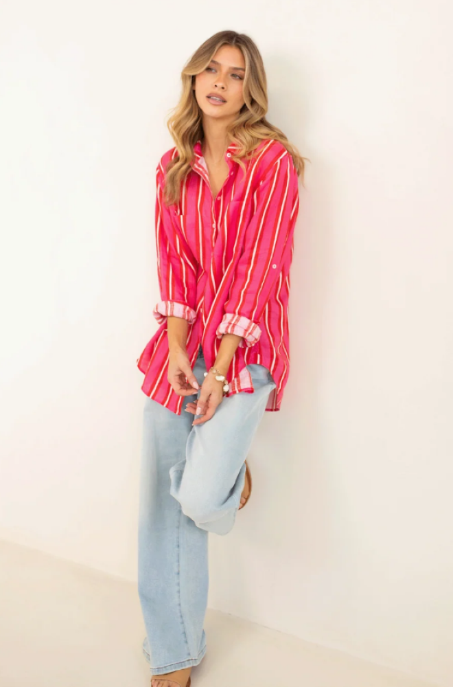 Parallel Culture Shoes and Fashion Online SHIRTS HUT BOYFRIEND LINEN SHIRT - MAKING ME BLUSH