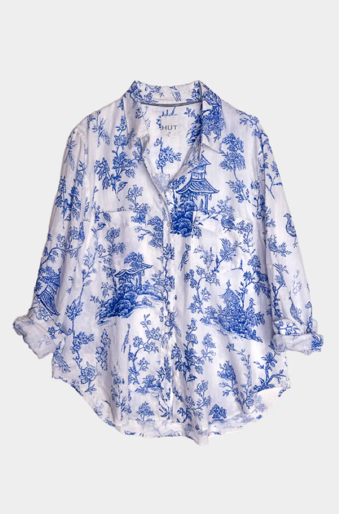 Parallel Culture Shoes and Fashion Online SHIRTS HUT BOYFRIEND LINEN SHIRT - CHINOISERIE