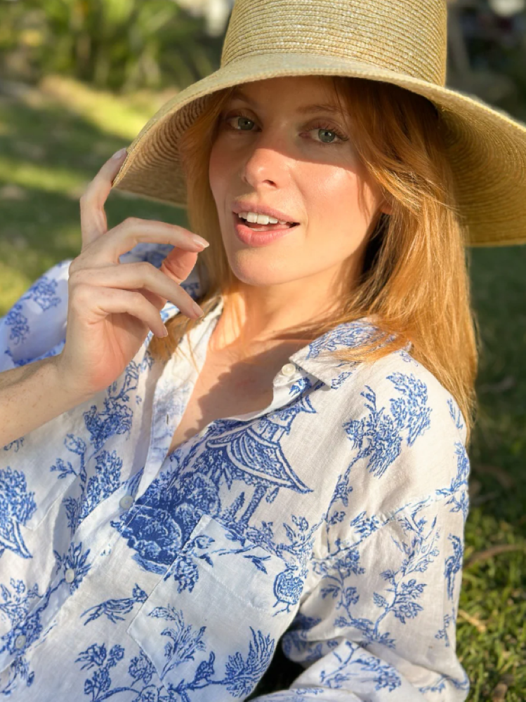 Parallel Culture Shoes and Fashion Online SHIRTS HUT BOYFRIEND LINEN SHIRT - CHINOISERIE WHITE