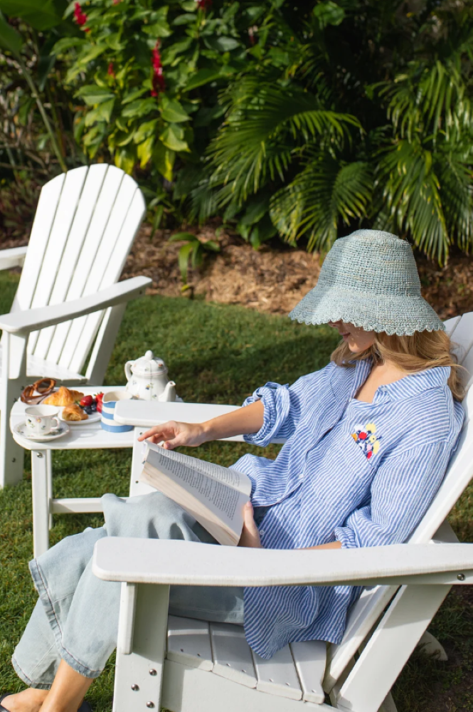 BOYFRIEND LINEN SHIRT - FLOWERS IN MY POCKET