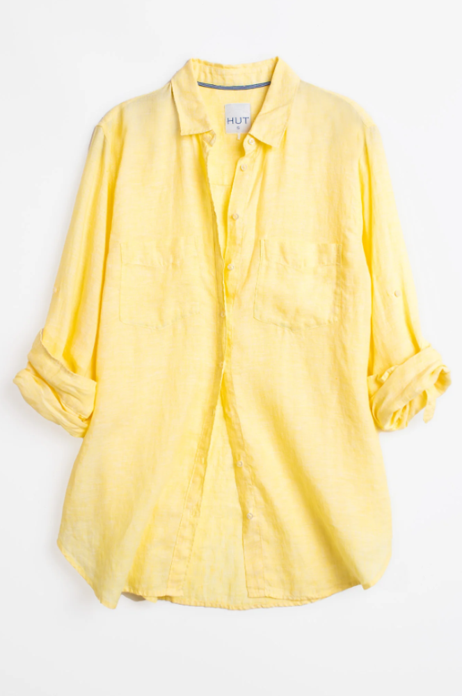 Parallel Culture Shoes and Fashion Online SHIRTS HUT BOYFRIEND LINEN SHIRT - LEMON LEMON