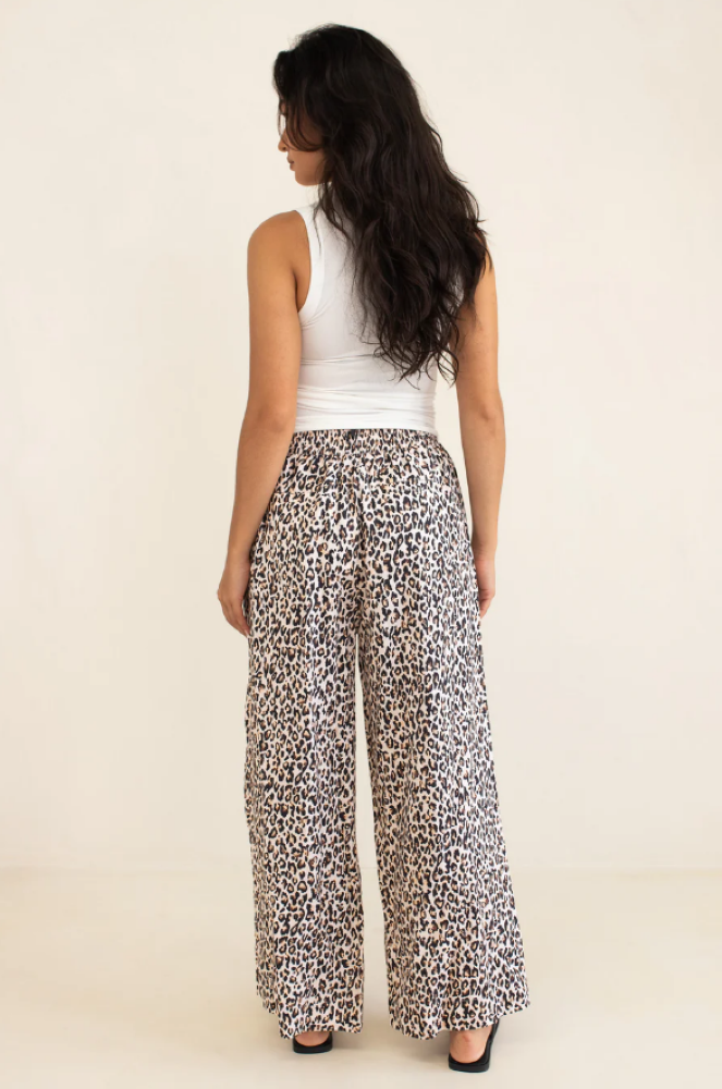 MARCUS LINEN PANT - LEOPARD