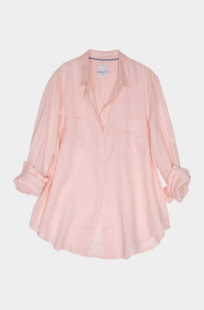 Parallel Culture Shoes and Fashion Online SHIRTS HUT THE BOYFRIEND LINEN SHIRT - MARSHMALLOW PINK