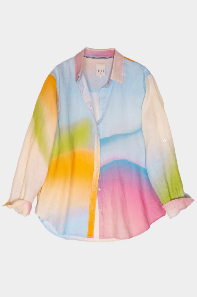 Parallel Culture Shoes and Fashion Online SHIRTS HUT THE BOYFRIEN LINEN SHIRT - PASTEL DREAM