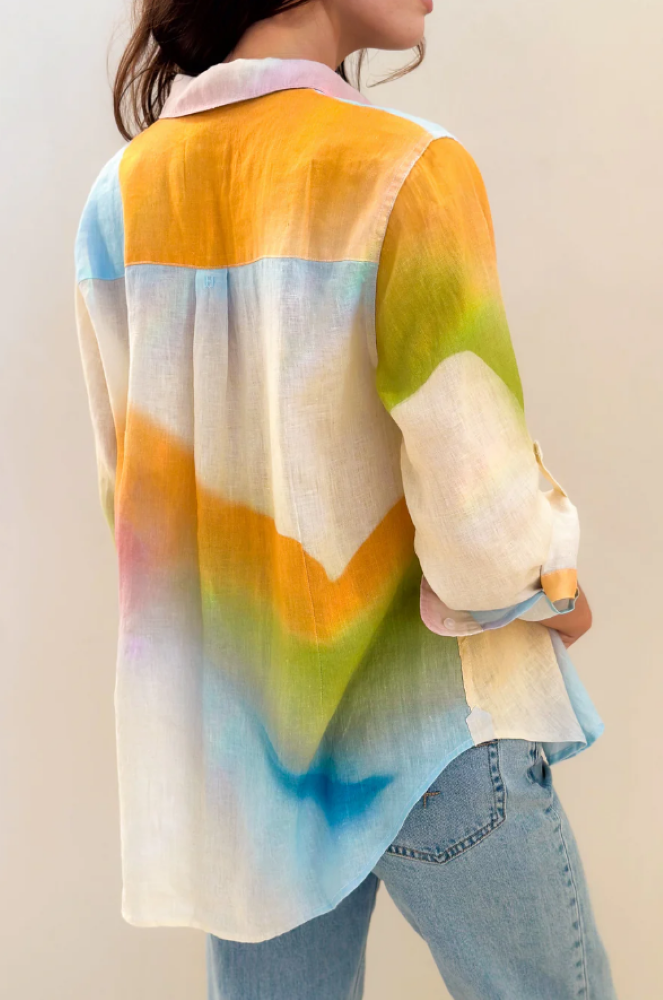 Parallel Culture Shoes and Fashion Online SHIRTS HUT THE BOYFRIEN LINEN SHIRT - PASTEL DREAM