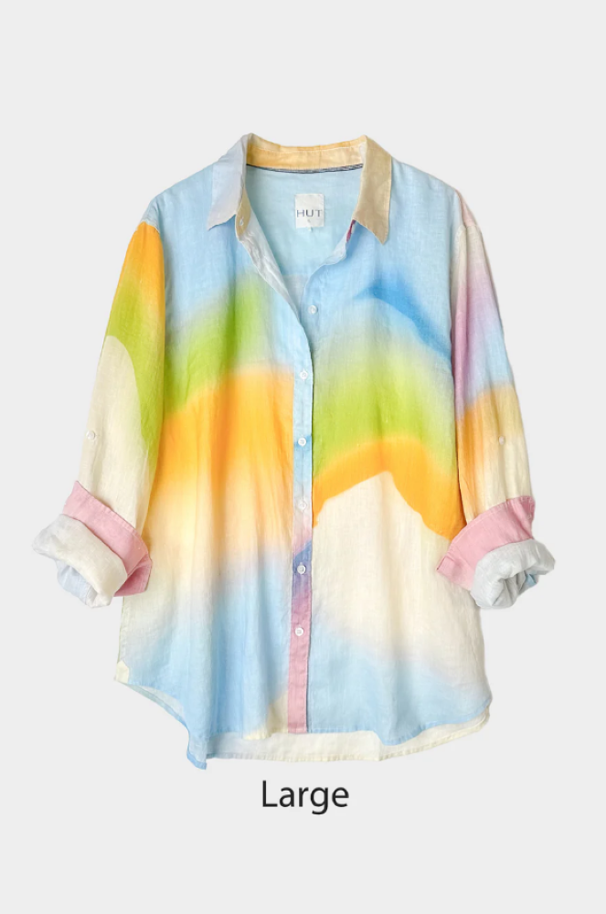 Parallel Culture Shoes and Fashion Online SHIRTS HUT THE BOYFRIEN LINEN SHIRT - PASTEL DREAM