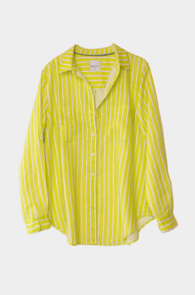 BOYFRIEND LINEN SHIRT - PINEY LIMEY