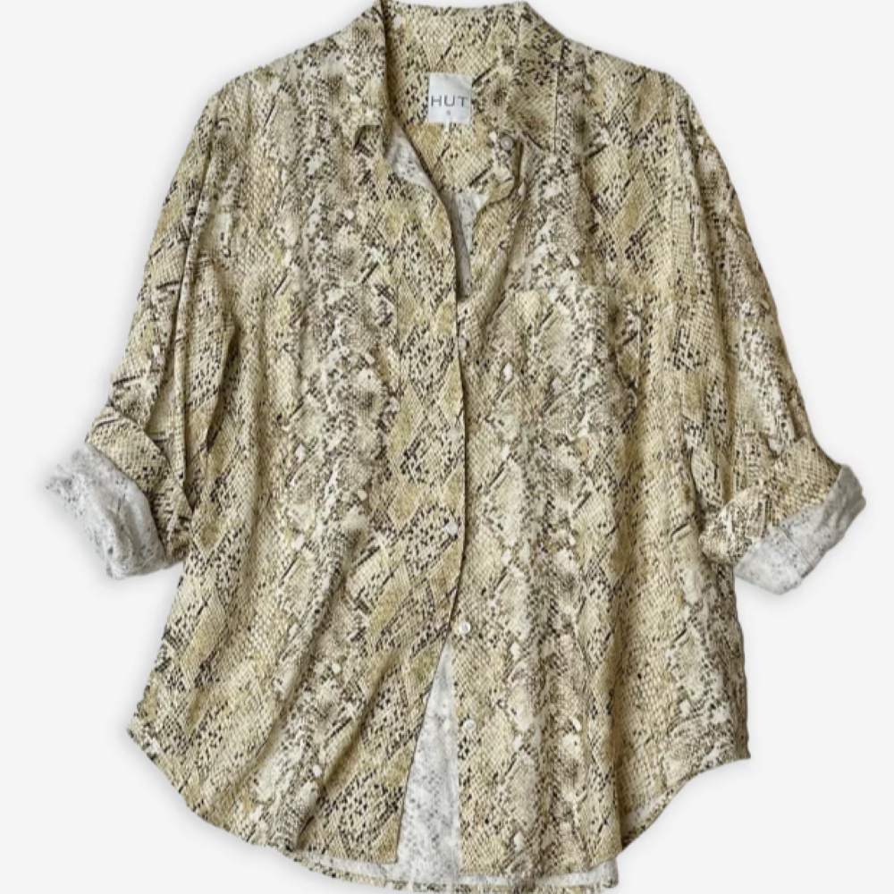 Parallel Culture Shoes and Fashion Online SHIRTS HUT THE SNAKE PRINT BOYFRIEND SHIRT