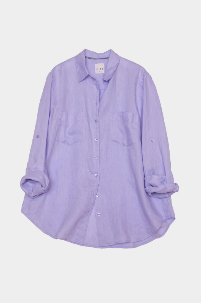 Parallel Culture Shoes and Fashion Online SHIRTS HUT BOYFRIEND LINEN SHIRT- SOFT MAUVE