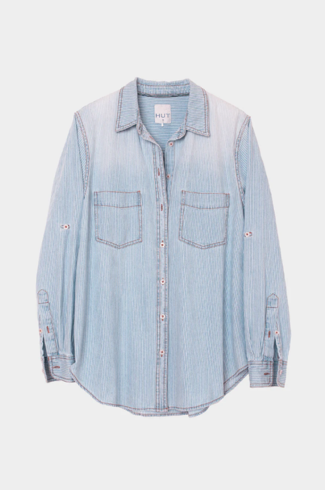THE BOYFRIEND DENIM SHIRT - STRIPE