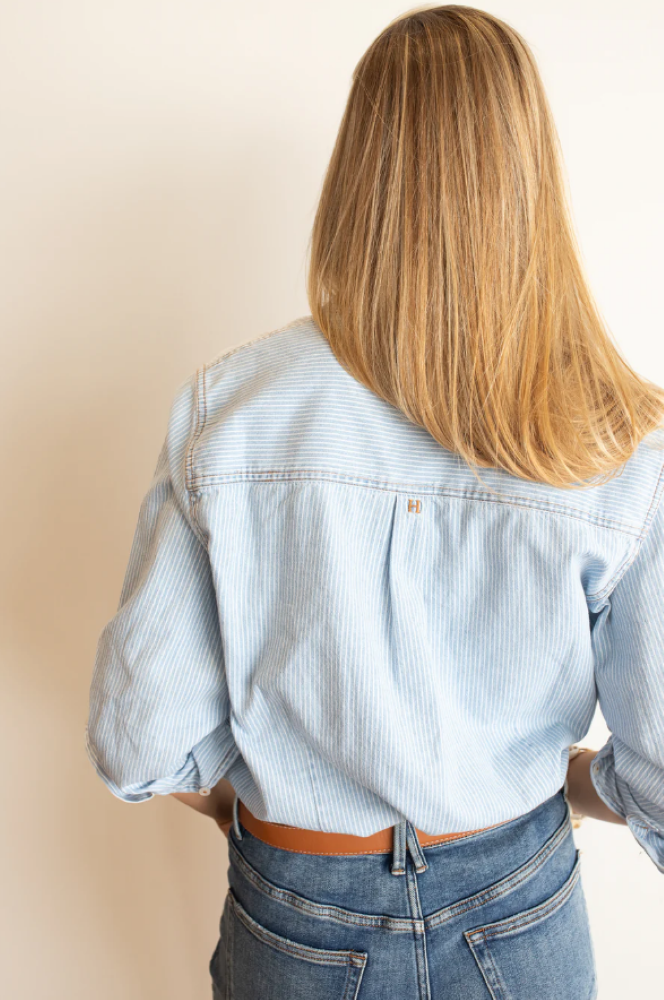 THE BOYFRIEND DENIM SHIRT - STRIPE